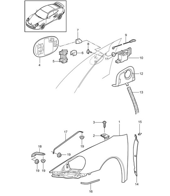 Diagram 801-040 Porsche Cayman 987C / 981C (2005-2016) Body