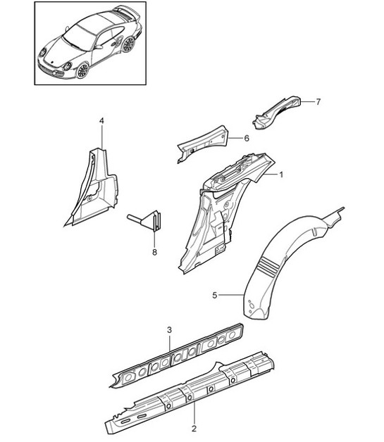 Diagram 801-060 Porsche Boxster 986/987/981 (1997-2016) Body