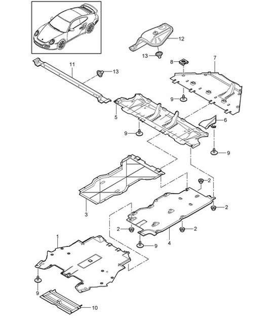 Diagram 801-070 Porsche 993 (911) GT2 1994-97 Body