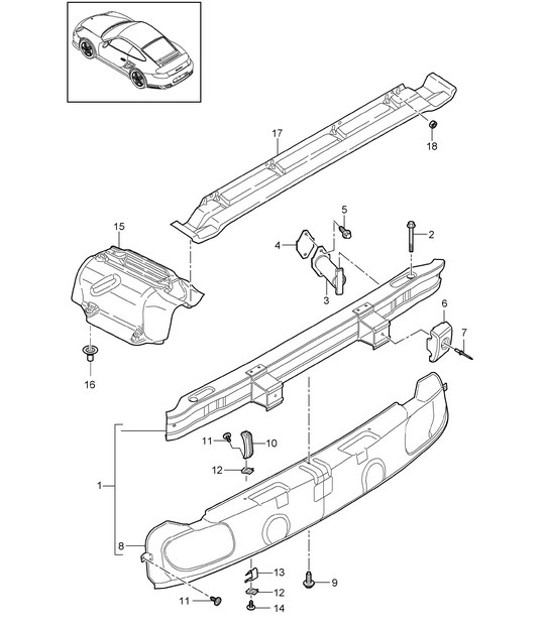 Diagram 802-007 Porsche 991 (911) MK2 2016-2019 Body