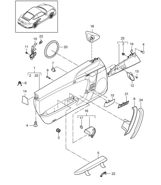 Diagram 807-010 Porsche 991 (911) MK1 2012-2016 Body