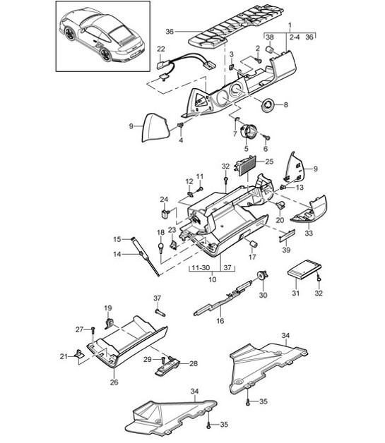 Diagram 809-003 Porsche 997 (911) MK1 2005-2008 Body