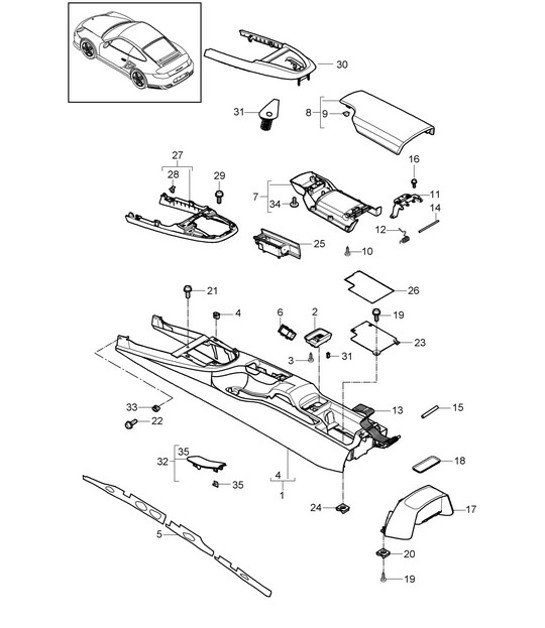 Diagram 809-020 Porsche Cayman 987C / 981C (2005-2016) Body