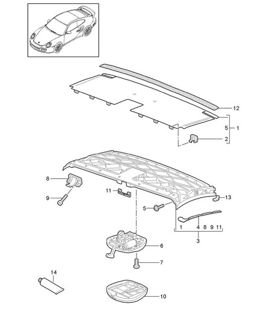 Diagram 811-005 Porsche Boxster 986/987/981 (1997-2016) Body