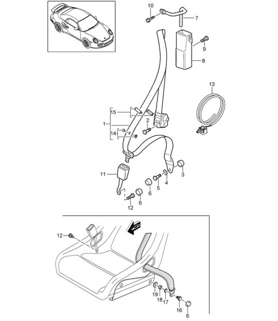 Diagram 812-005 Porsche Boxster 986/987/981 (1997-2016) Body