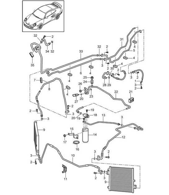 Diagram 813-025 Porsche Boxster 986/987/981 (1997-2016) Body