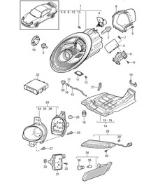 Fari / Faro aggiuntivo / Luce side-marker / Ripetitore indicatori di direzione - PR:603 - 997.2 Turbo / GT2 RS 2010-13