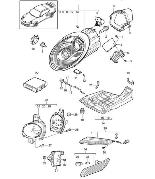 Diagram 905-001 Porsche 944 2.5L 8V 1982-87 