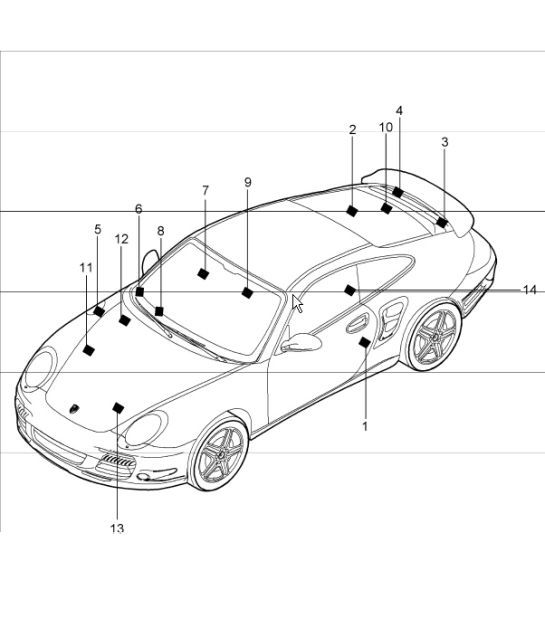 Diagram 001-05 Porsche Macan (95B) MK1 (2014-2018) Accessories & others 