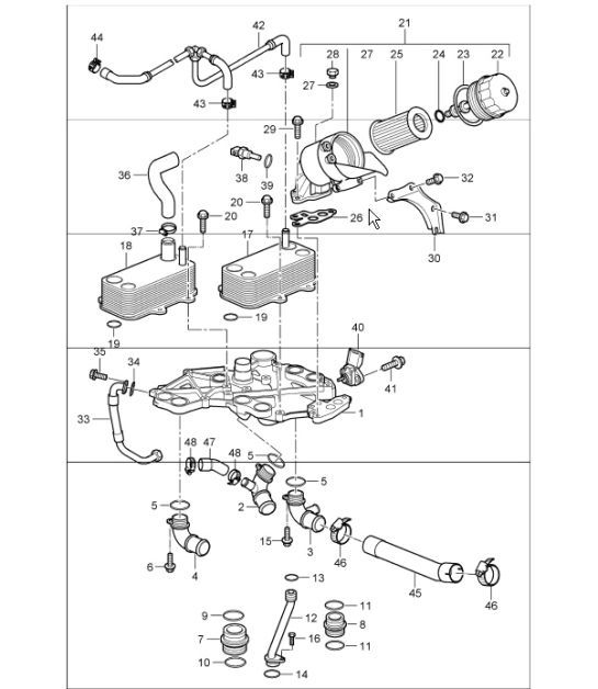 Diagram 104-10 Porsche 356 1950-55 Engine