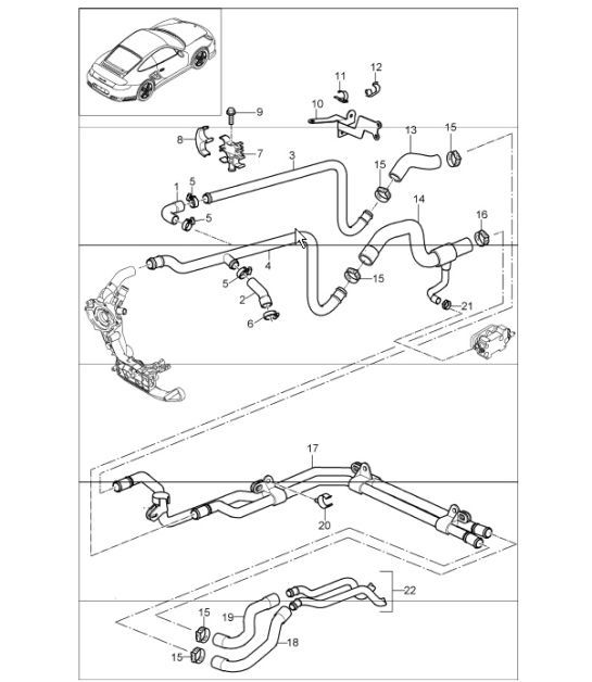 Diagram 105-03 Porsche Boxster 718 2.0L PDK (300 Bhp) 2017>> Engine