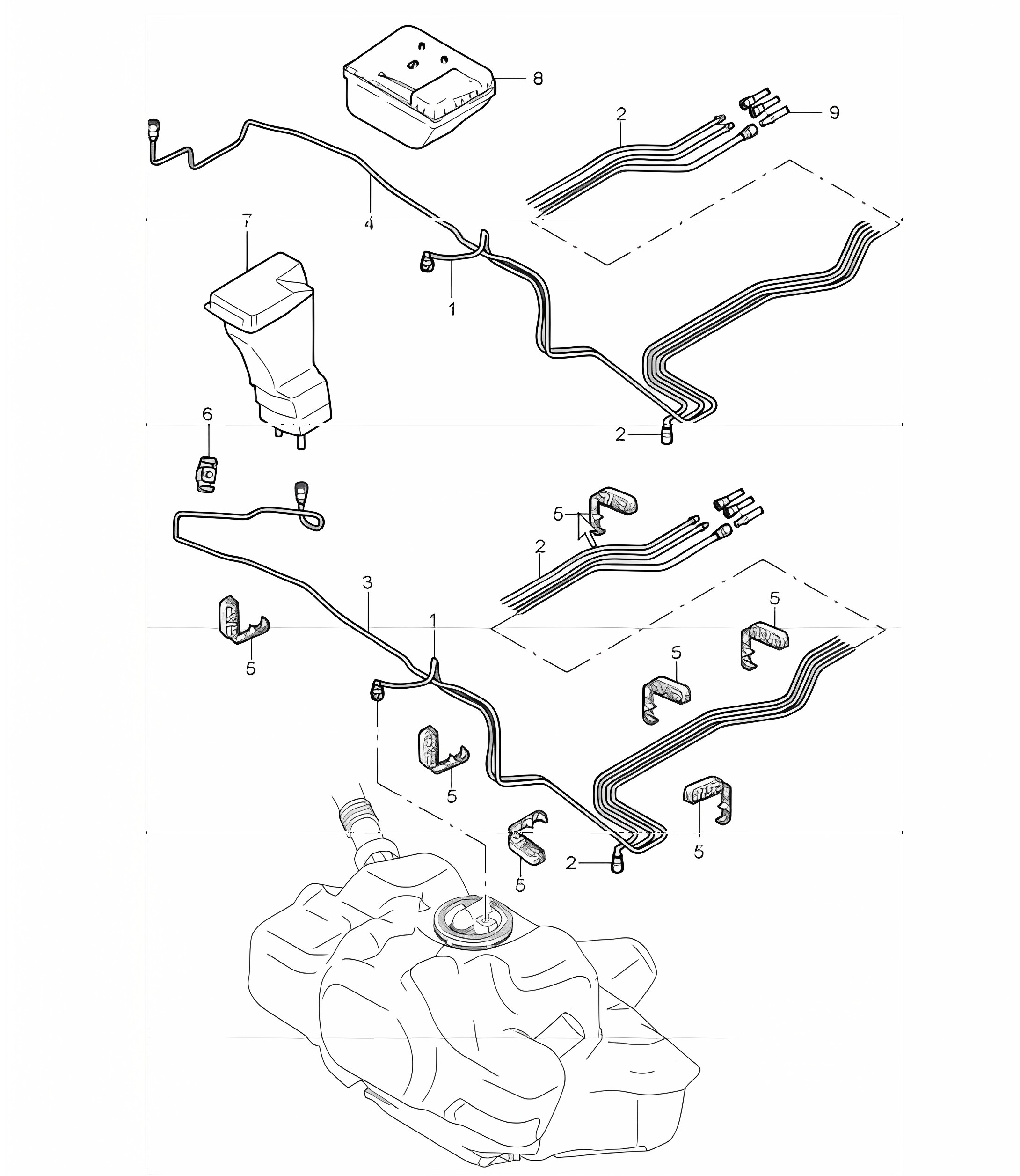 fuel system front 997.1 TURBO 2007-09