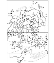 turbocharger with heat protection and oil pipe water line for 997.1 TURBO/GT2 M97.70 2007-09 and 997.1 GT2 RS M97.70 2011
