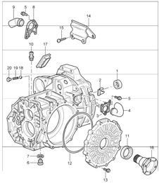transmission case for 997.1 TURBO G97.50 2007-09