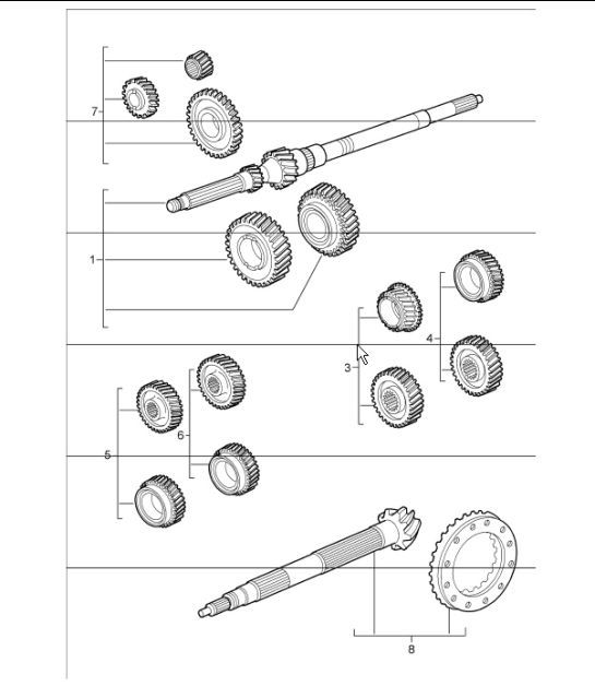 Diagram 303-01 Porsche 997 (911) MK1 2005-2008 Transmission