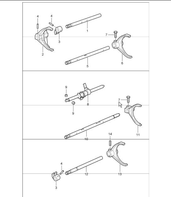 Diagram 304-01 Porsche Boxster 986/987/981 (1997-2016) Transmission