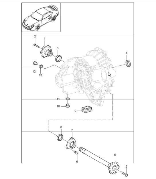 Diagram 320-03 Porsche 997 MKII Carrera C2 3.6L 2009-12 Transmission