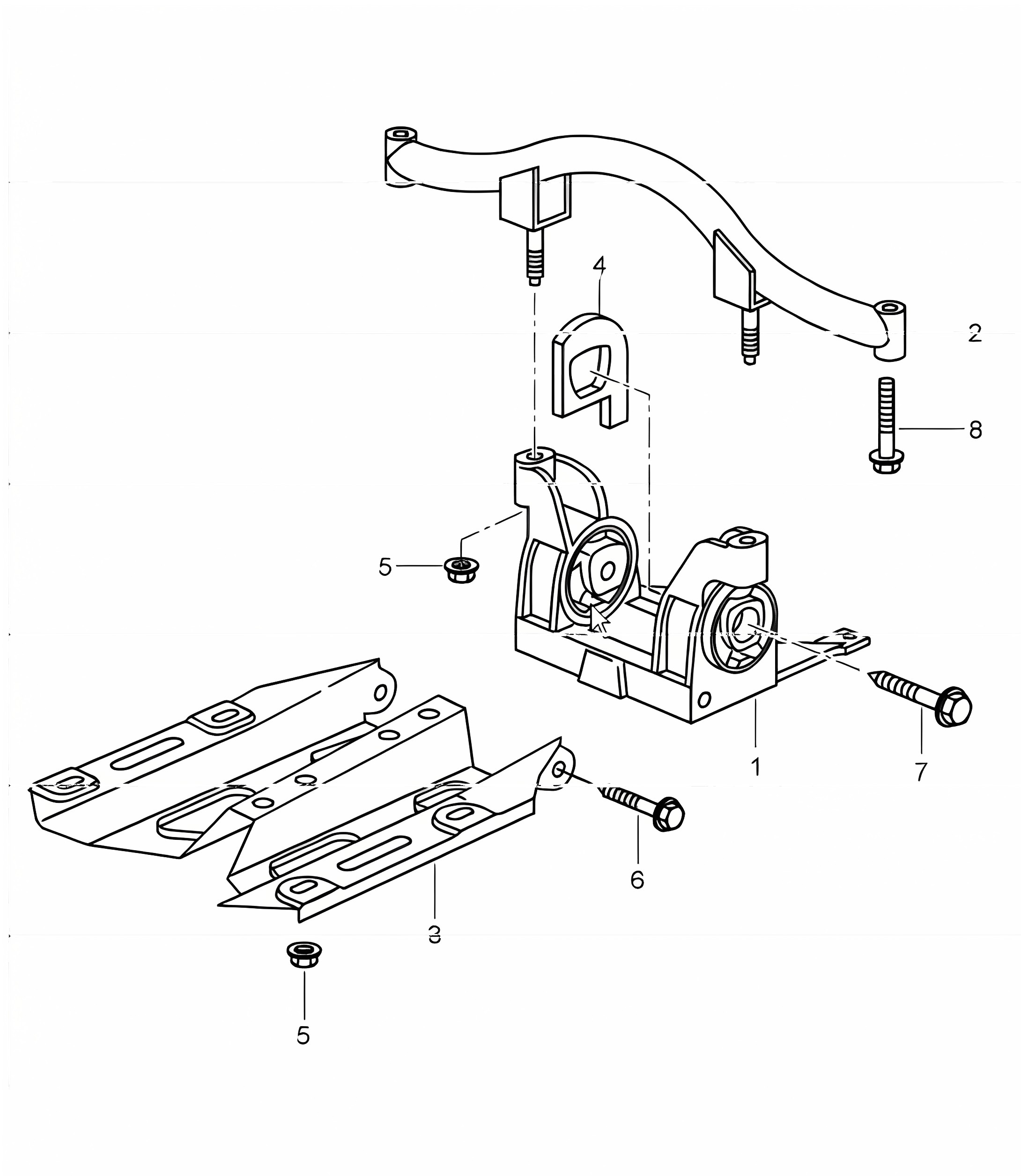 tiptronic: transmission suspension and mount intermediate flange for 997.1 TURBO A97.50 2007-09