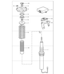 jambe de force d'amortisseur de suspension pour 997.1 GT2 2007-09