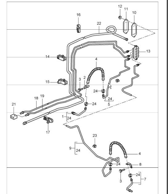Diagram 604-10 Porsche Macan (95B) MK1 (2014-2018) Ruote, freni