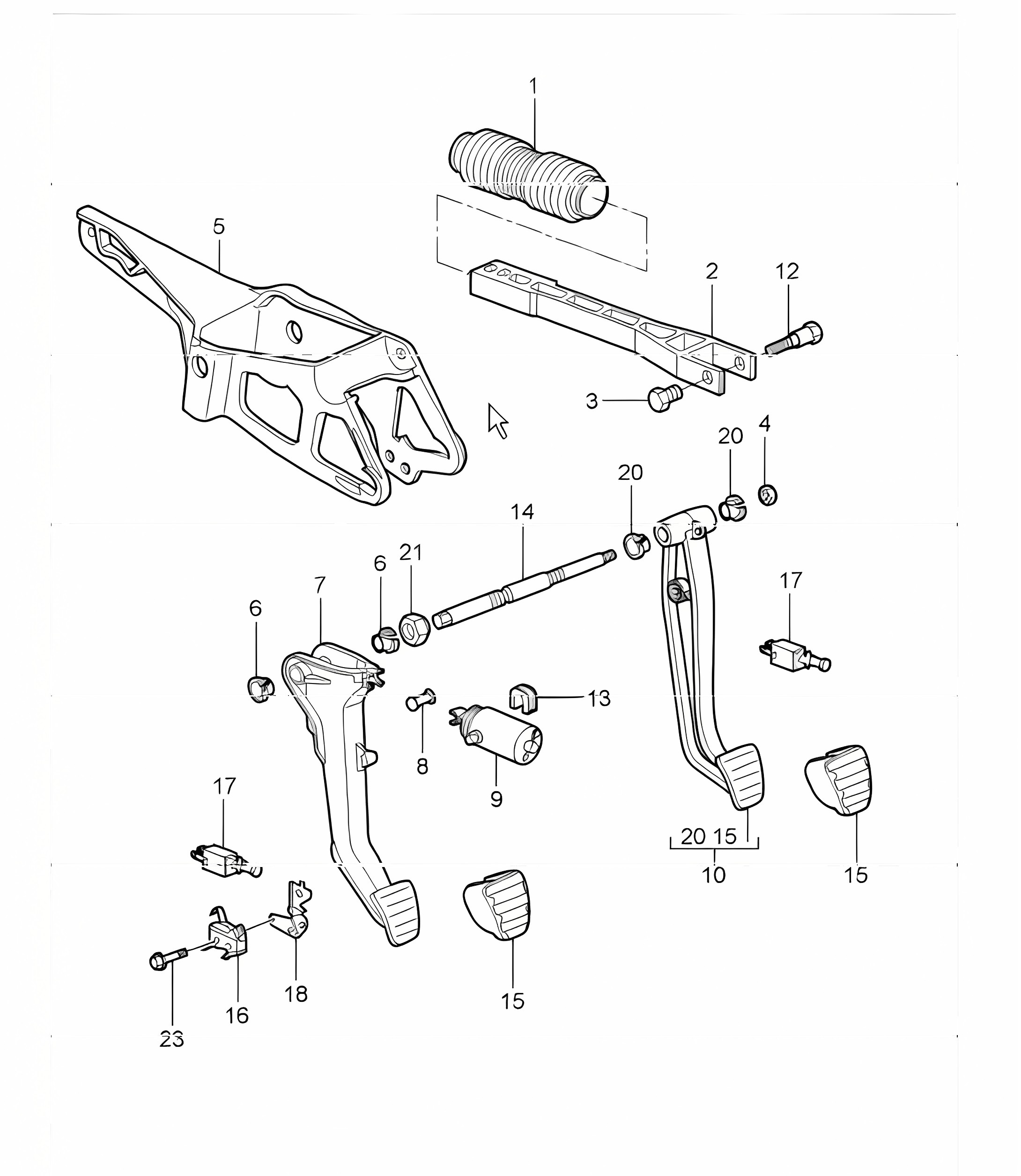 pedals 997.1 TURBO 2007-09