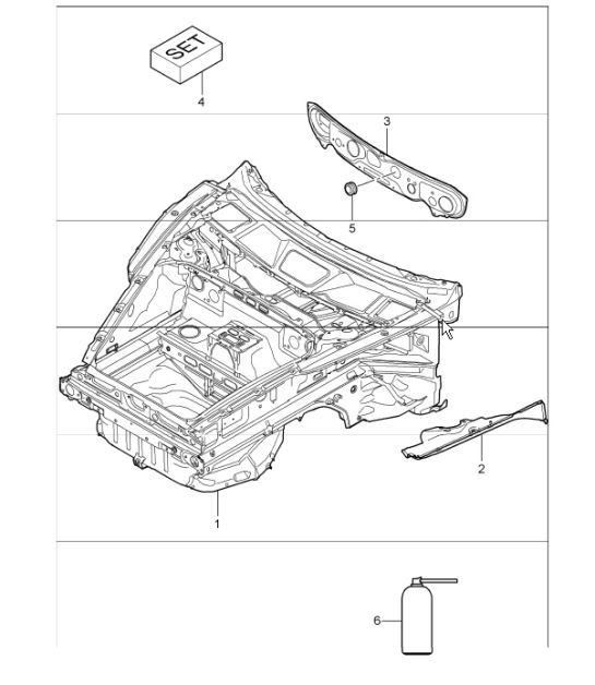 Diagram 801-05 Porsche Boxster 986/987/981 (1997-2016) Body