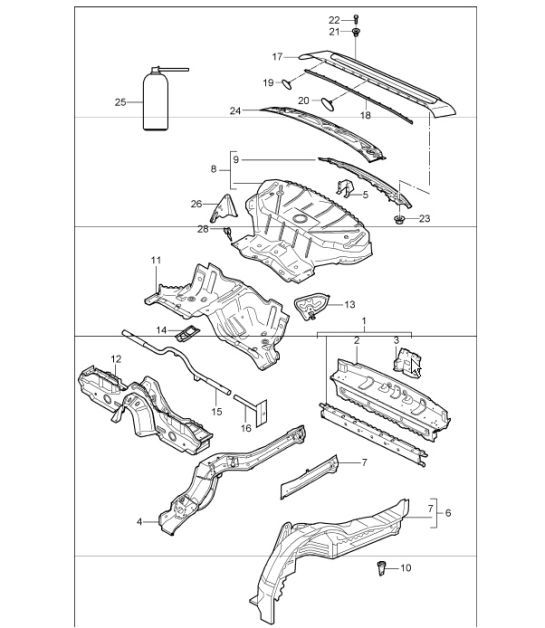Diagram 801-35 Porsche 993 (911) C2S 1994-97 Body
