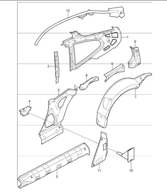 Diagram 801-50 Porsche 993 (911) (1994-1998) Body