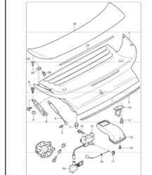 lid rear and rear spoiler 997.1 TURBO IXAF (Turbo aerokit) 2007-09
