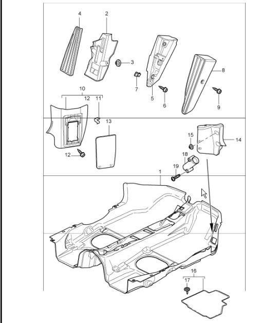 Diagram 807-02 Porsche 997 MK1 Carrera 2 3.6L 2005-08 Body