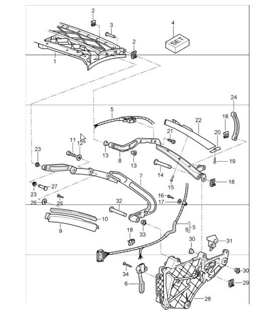 Diagram 811-07 Porsche Boxster 981 2.7L 2012-16 Body