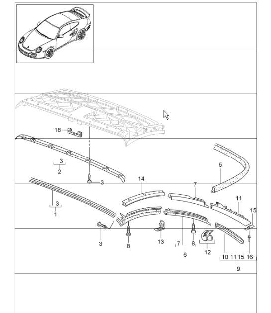 Diagram 811-09 Porsche 996 (911) (1997-2005) Body