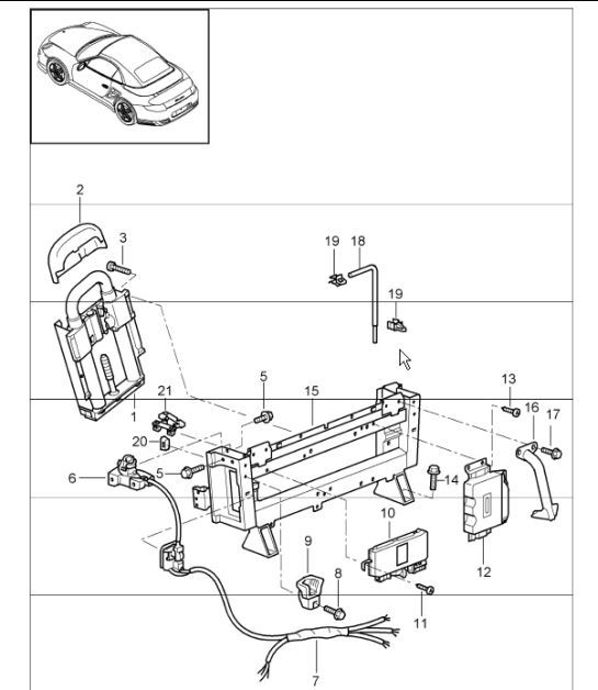 Diagram 811-15 Porsche Boxster 981 2.7L 2012-16 Body