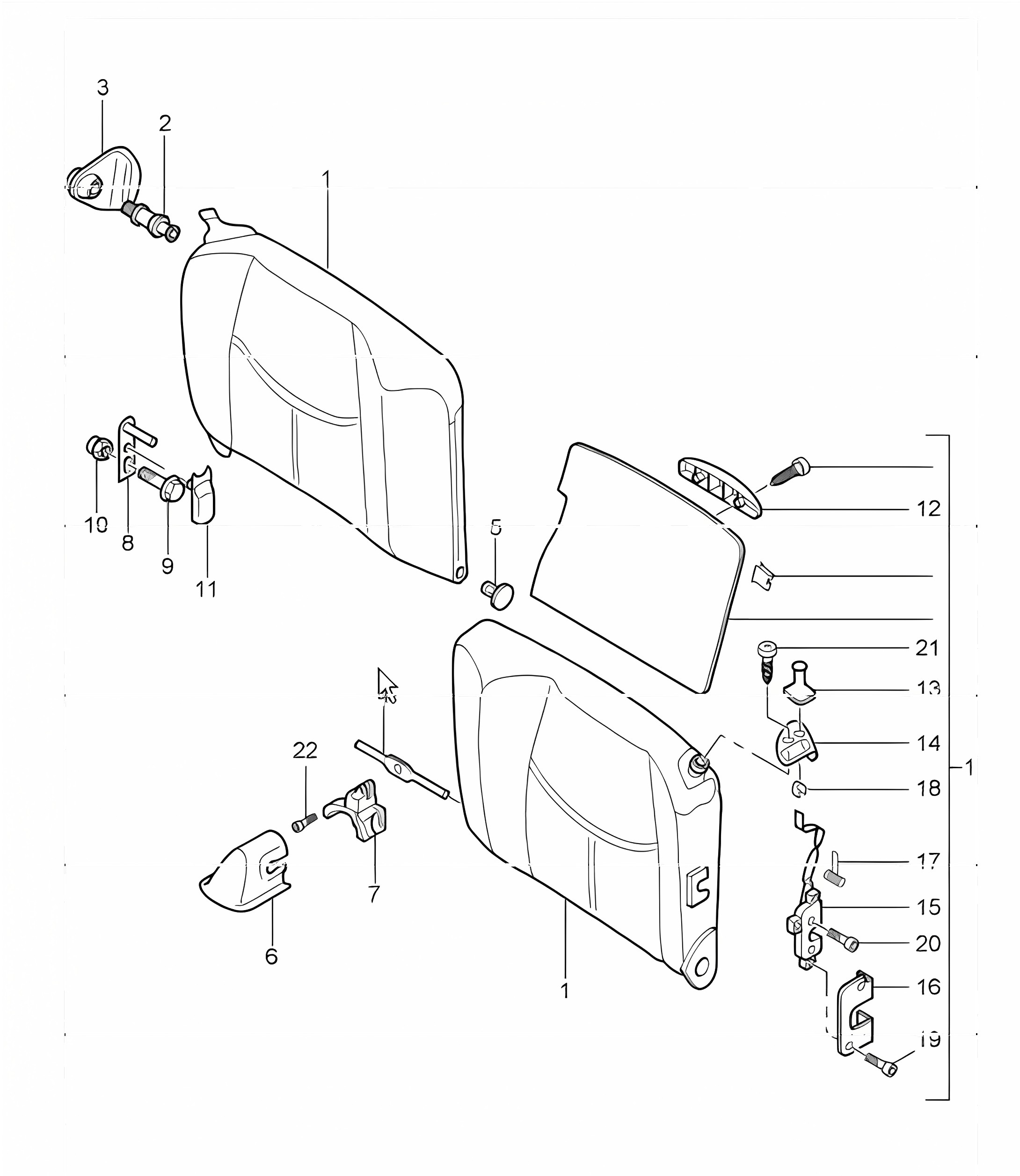 back seat backrest coupe 997.1 TURBO 2007-09