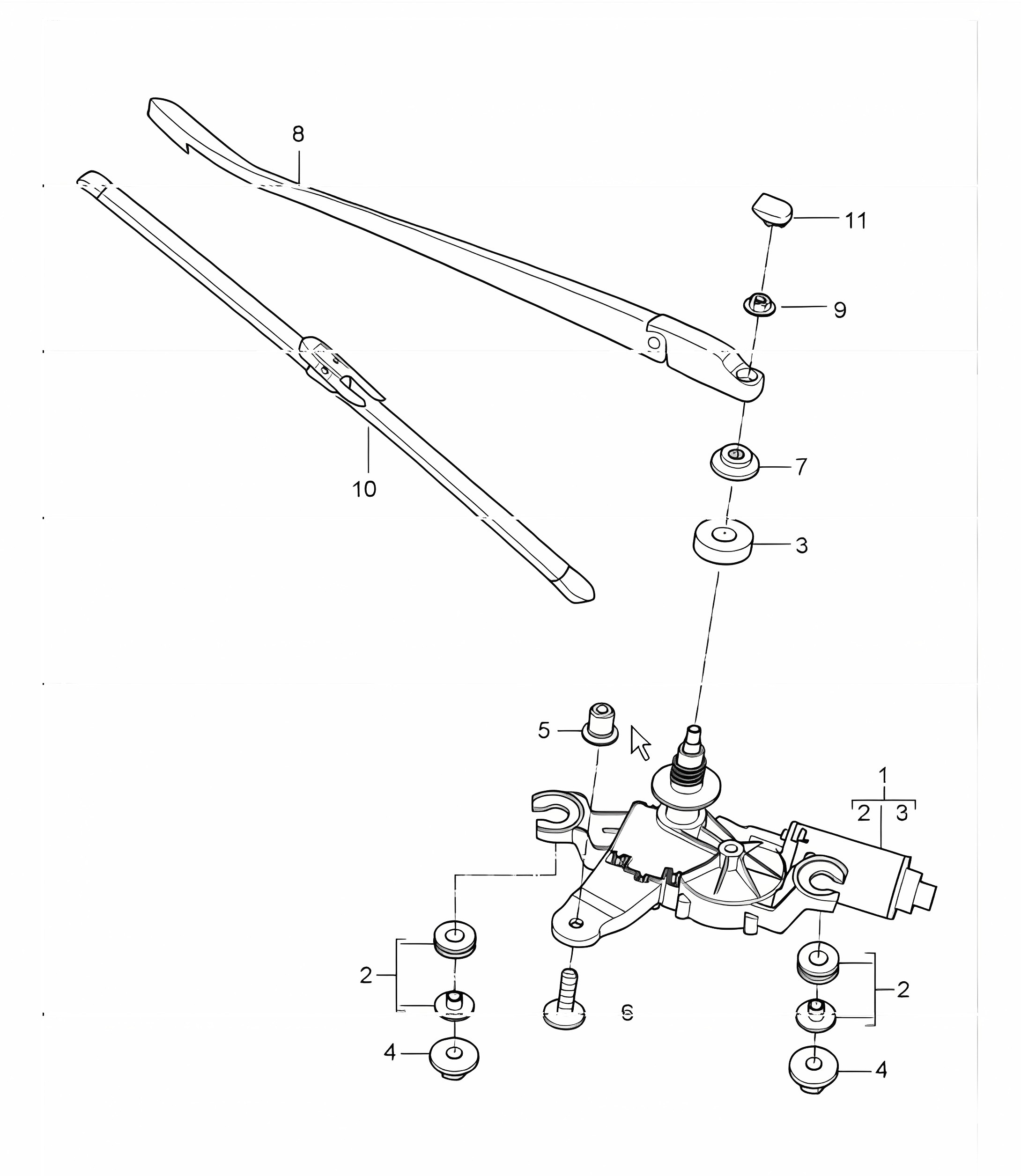 rear window wiper (I425) for 997.1 TURBO 2007-09
