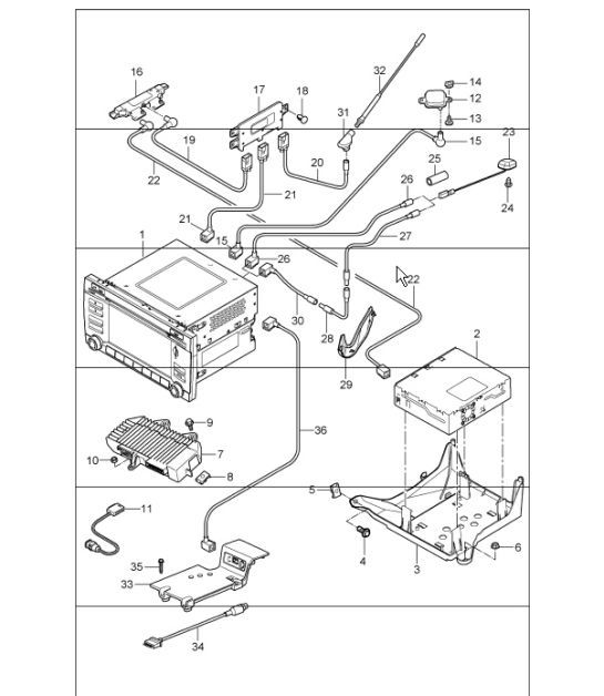 Diagram 911-01 Porsche 911 & 912 (1965-1989) Electrical equipment