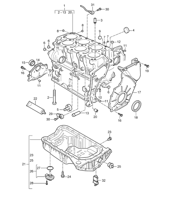 Diagram 101-05 Porsche 911 & 912 (1965-1989) Motor