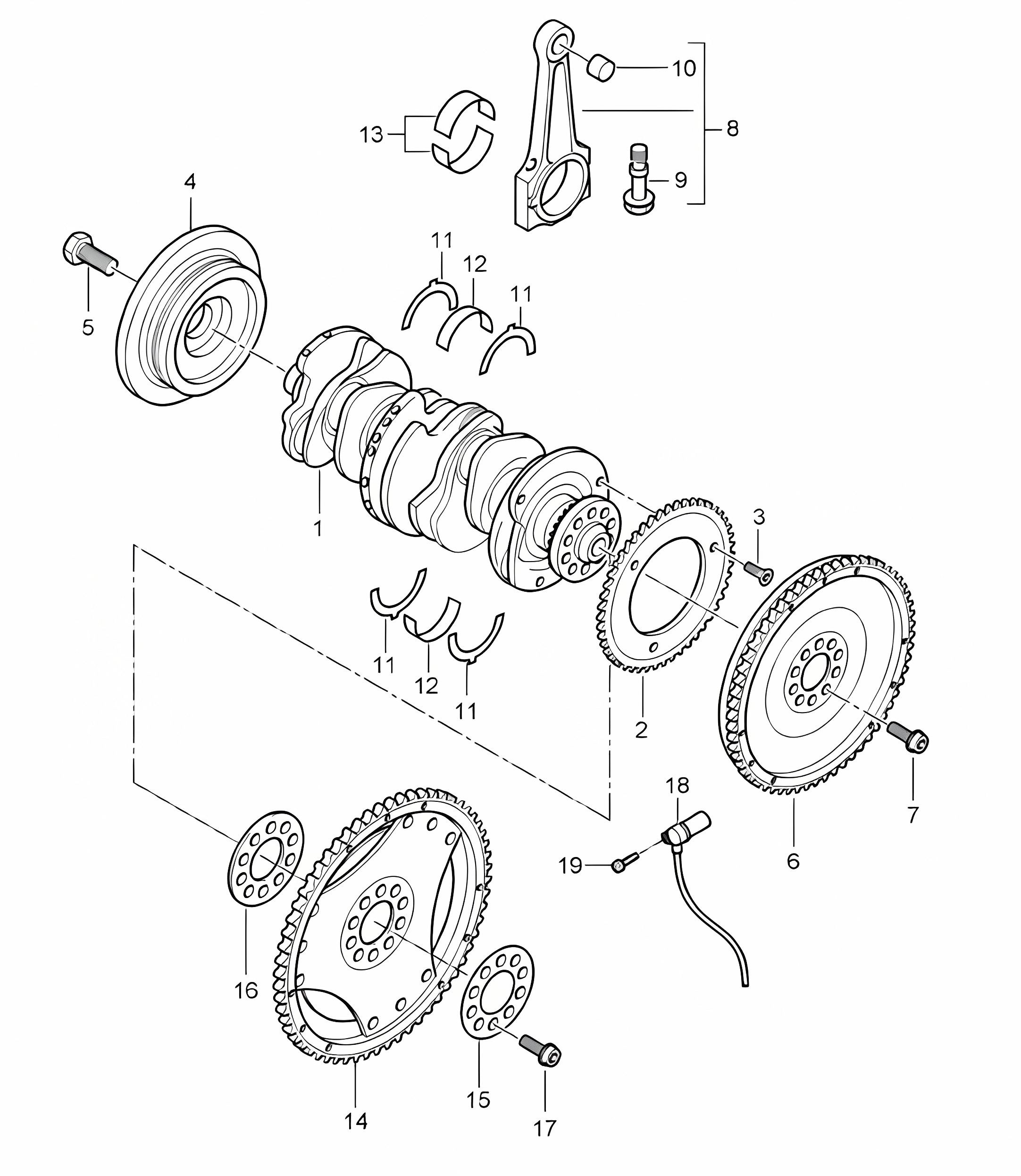 Crankshaft / conrod - M02.2Y - 955 Cayenne 2004>>
