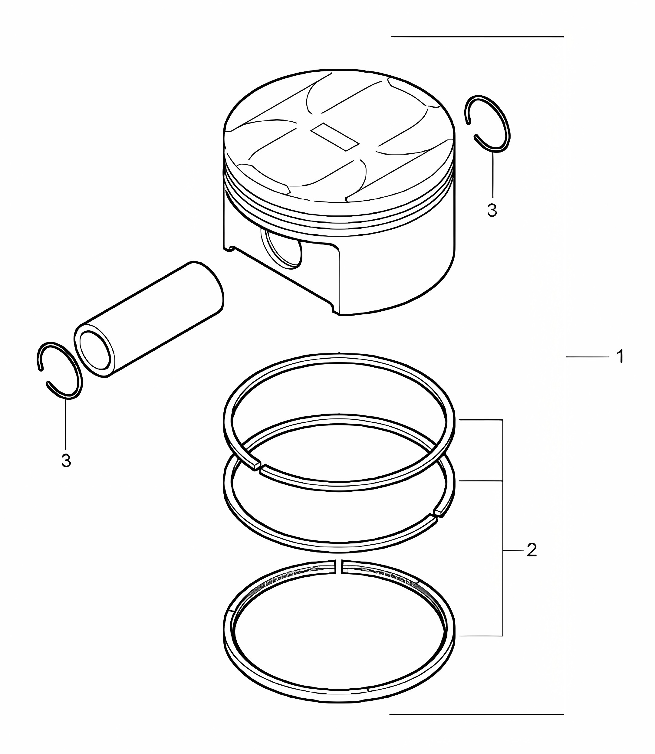 Piston, Piston rings - M48.00 / M48.50 - 955 Cayenne 2003-06