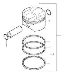Pistón, Anillos de pistón - M48.00 / M48.50 - 955 Cayenne 2003-06