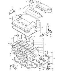 Cylinder head / cylinder head cover / engine cover - M02.2Y - 955 Cayenne 2004>>