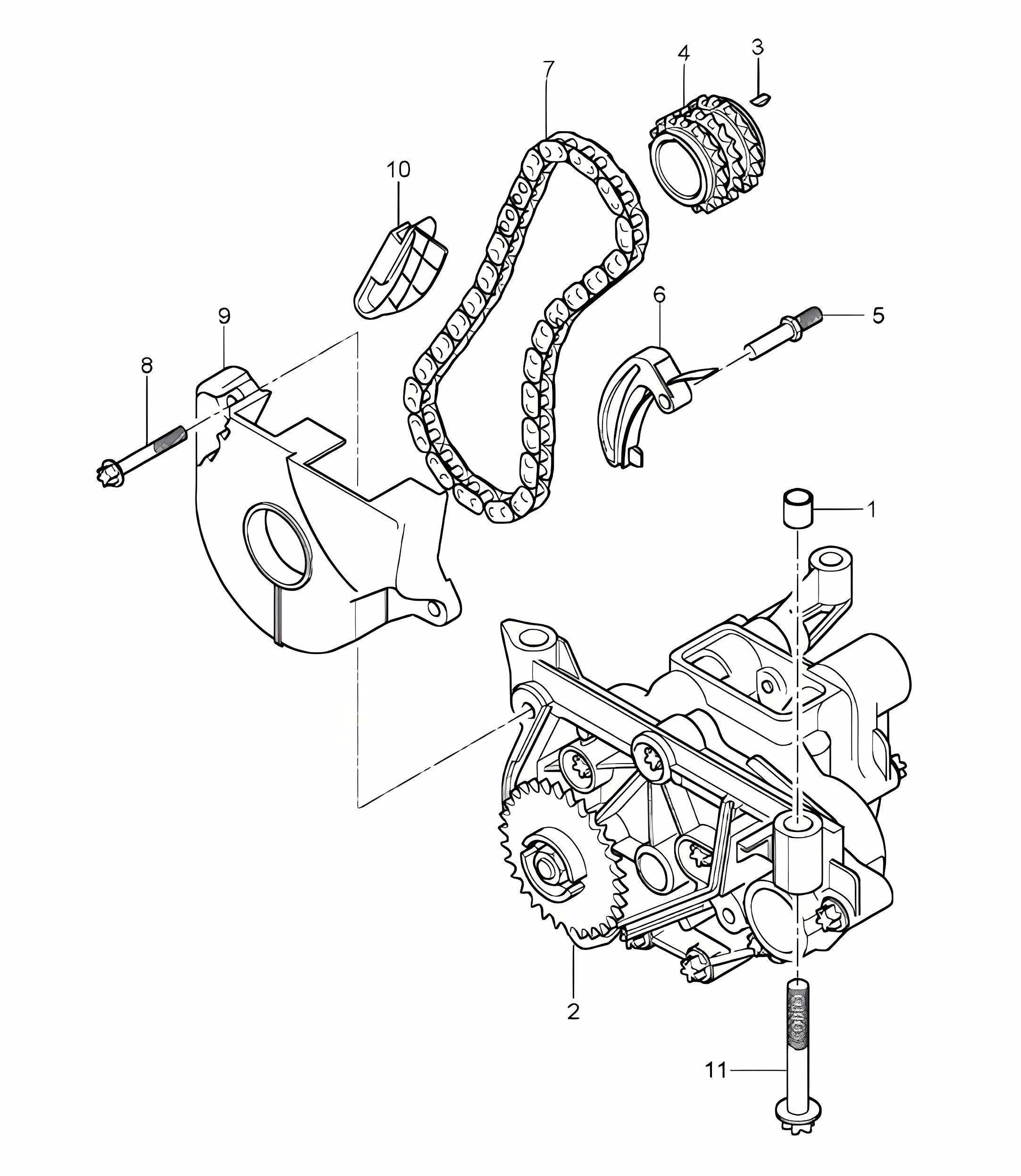 Oil pump - M48.00 / M48.50 - 955 Cayenne 2003-06