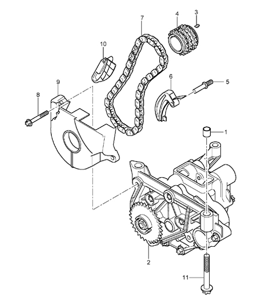 Diagram 104-00 Porsche 955 Cayenne 3.2L V6 2003-06 Engine