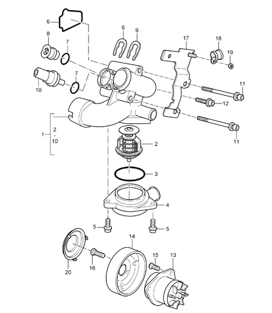 Diagram 105-02 Porsche 993 (911) (1994-1998) Motor