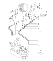 waterkoeling 2 - M48.00 / M48.50 - 955 Cayenne 2003-06
