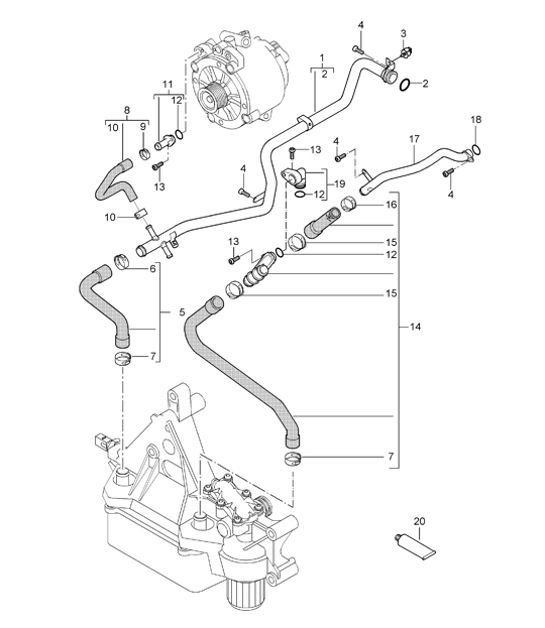 Diagram 105-10 Porsche 924 Carrera GT 2.0L 1981 Engine