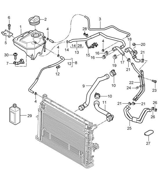 Diagram 105-25 Porsche 957 Cayenne S / GTS 4.8L 2007-10 Engine