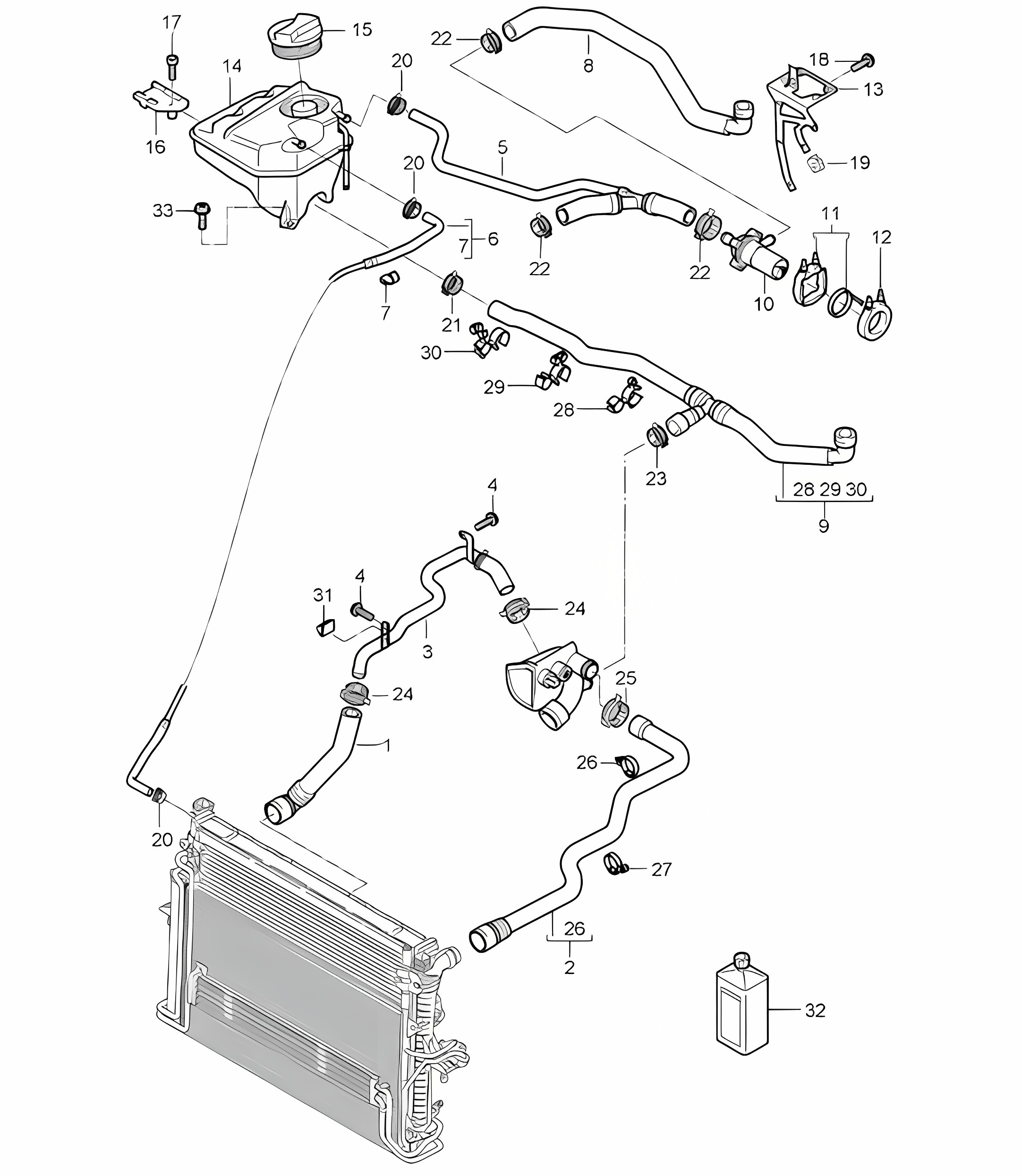 water cooling 4 / water reservoir without auxiliary heater - ID9J - 955 Cayenne 2004>>