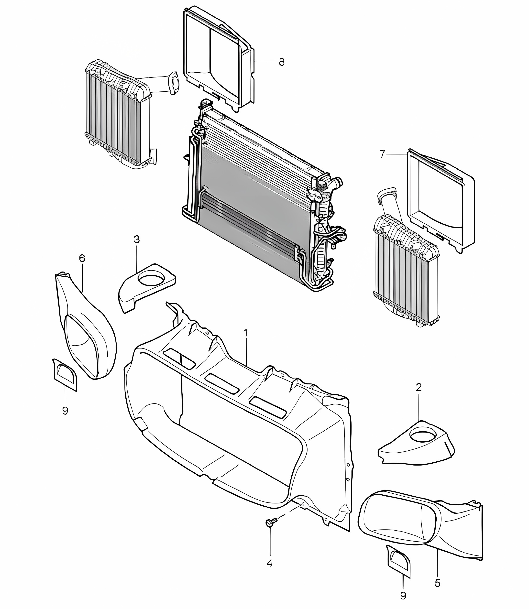 Cooling air duct - ID9L - 955 Cayenne 2003-06