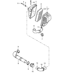 Air cleaner system simple - ID9J - 955 Cayenne 2004>>